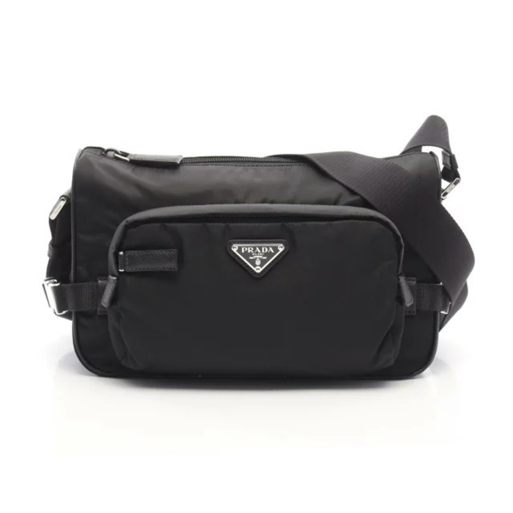 Prada Re Shoulder Bag Saffiano Leather Black